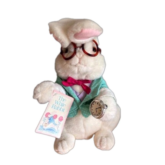 The White Rabbit Plush 12 inch 1991 Target Store Pocket Watch Eye Glasses - Picture 2 of 13